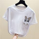 Korean version of the white short-sleeved T-shirt women's top 2020 summer loose plus size autumn all-match bottoming shirt slub cotton Korean version of the white short-sleeved T-shirt women's top 2020 summer loose plus size autumn all-match bottoming shirt slub cotton