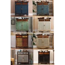 European and American rural pastoral simple fashion retro shutters shoe Cabinet sideboard porch cabinet factory direct sales