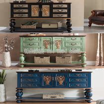 Porch cabinet European and American solid wood Hall cabinet corridor Cabinet sideboard partition decoration cabinet decorative cabinet multi-color porch table