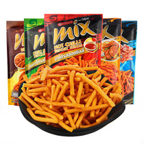 Thai imports vfoods mix crunchy strips 75g * 6 bags of savory spicy chicken juice net red shrimp fries casual snacks