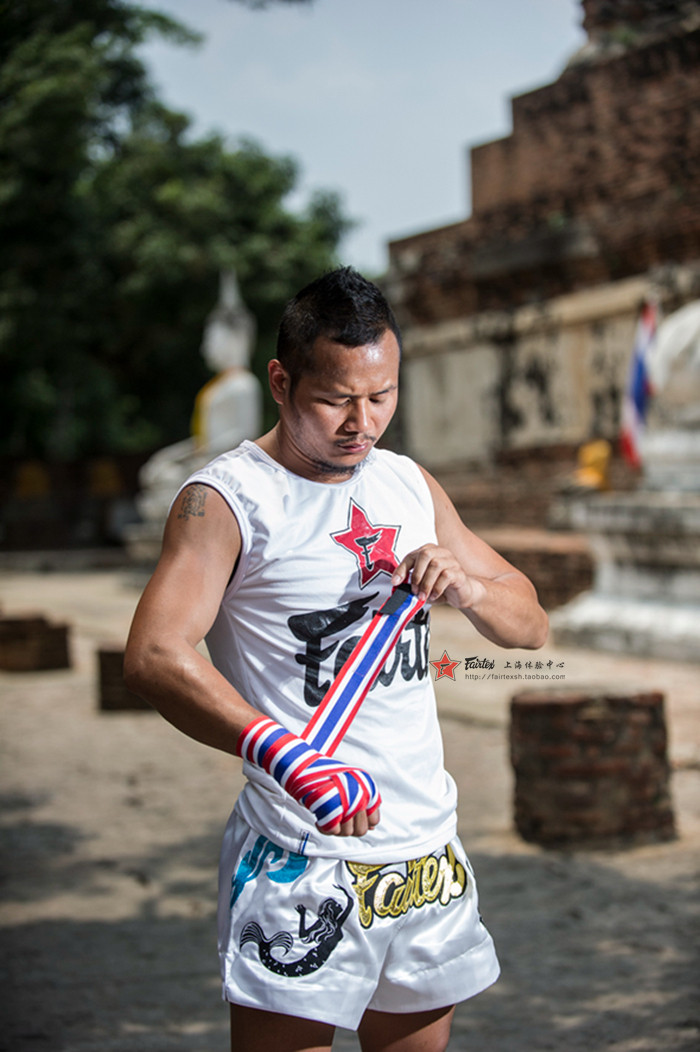 fairtex正品 泰国国旗/红白双色 拳击 泰拳 缠手带 手绑带 绷带