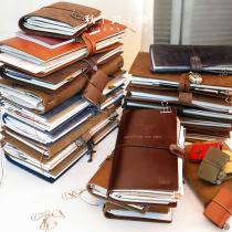 Saury limited blemish book loose leaf book cowhide leather notebook Retro Diary Japanese tn hand book