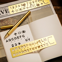 Brass bookmark ruler text hollow brass ruler can paint ruler painting ruler bookmark stationery retro handmade