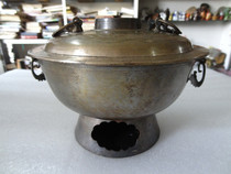 Boutique North Korea Centuries-old Brass Alcohol Stove Hotpot Bronze Instrumental Folk Carved Tattoo