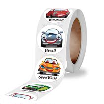 New children cute cartoon red car bonus decoration sticker teacher motivating students sticker