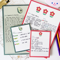 Cute ins Girl heart small flower Avocado Creative notes This day plan table Diary B5 study note paper