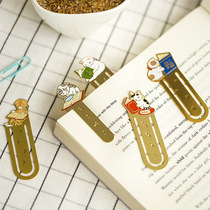 catshow cute cat family reading shape metal bookmark paging clip reading book clip stationery gift
