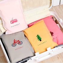 Fresh and cute cartoon travel suitcase plastic clothing shoes zipper bag waterproof storage bag side finishing bag