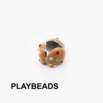 PLAYBEADS ORIGINAL DESIGN JUNKFOOD SERIES 925 STERLING SILVER BEADED FUN MULTI COOKIE JEWELRY BRACELET