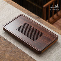 Three times heavy bamboo solid wood tea tray Household whole piece drainage drawer simple tea table Japanese Kung Fu tea set