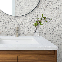 Simple Nordic gray terrazzo floor tiles Restaurant kitchen bathroom balcony tiles Antique tiles Non-slip floor tiles