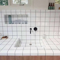 Thickened Nordic tiles Bathroom glazed tiles small square tiles 110 net red small white tiles Kitchen wall tiles Wall tiles