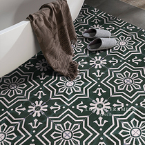 Dark green handmade tiles Floor tiles Vintage tiles Small tiles Balcony bathroom bathroom kitchen wall tiles Nordic
