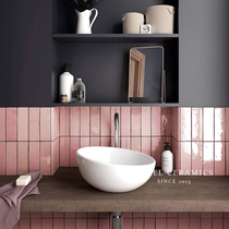 Vintage handmade square brick ins net red background wall tile restaurant bathroom bathroom kitchen wall tile bright green