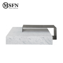 Masfino light luxury simple design metal marble square coffee table hotel living room lobby coffee table