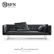 Masfino) Nordic simple villa hotel living room stainless steel Edward three-person sofa