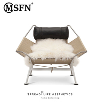 Masfino Nordic simple hand-woven hemp rope sailing leisure chair modern living room balcony lazy lounger