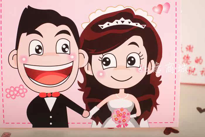 婚庆用品 嘉宾席位卡 个性波波仔卡通桌卡 婚宴席位座位卡创意