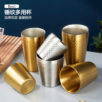 Food grade Korean style 304 stainless steel water glass beer mug thickened double dining cup tea cup coffee cup juice cup