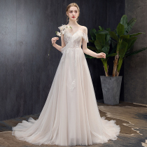  French light wedding dress smearing 2021 new bride thin Hepburn simple forest yarn super fairy travel shooting