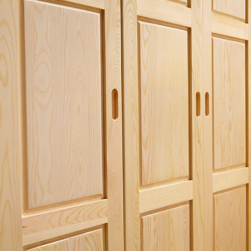 柏木居全实木简约原木色衣柜