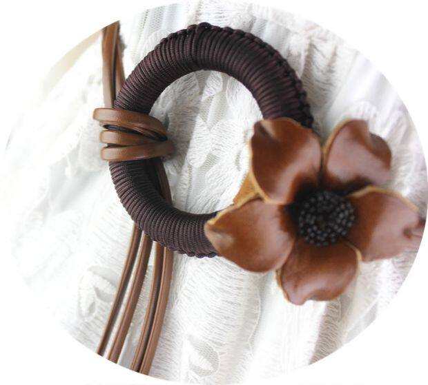 百搭圆环腰带皮带女韩国复古黑色腰绳韩版简约装饰连衣裙花朵皮绳_7折