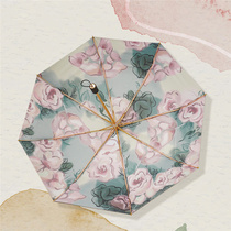 Japan CK Parasol Female Super sunscreen UV protection double folding anti-wind sunshade umbrella rain dual use