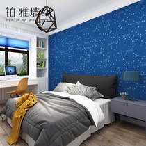 Blue childrens room wall cloth boy bedroom girl starry sky constellation stars seamless wall cloth whole house 2022 new