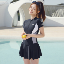 Student Swimsuit Womens Conservative Cute Dress Style Conjoined Veil Display Sports Flat Angle Teenage Girl South Korea swimsuit