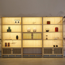Bogu frame solid wood Chinese style shop tea cabinet shelving shelving display case display case living-room partition