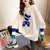 Pregnancy Maternity Dress Blouse Women T-Shirt Loose Medium Long spring-autumn season out of fashion Fashion Money Suit Spring Dress long sleeves Two sets