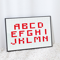 Modern minimalist frame Lego bricks square 38*38 puzzle frame diy mosaic pixel picture frame custom-made hanging