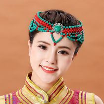 Handmade beaded Mongolian dance performance headdress Female adult children Mongolian clothing accessories Bridal beaded headdress