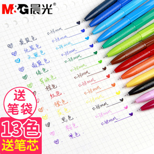 chenguang agp62403 color gel pen refill for students to take notes, 12 colors new popular 0.38mm hand account pen, refills of various colors, mixed multicolor red, blue and green signature pen set