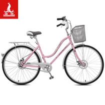 Phoenix bicycle Mens and womens commuter single variable speed lightweight lady princess adult city student ordinary bicycle