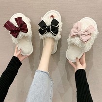 Japanese cotton slippers women winter cute cartoon wind warm home home hair slippers women Autumn Winter Spring