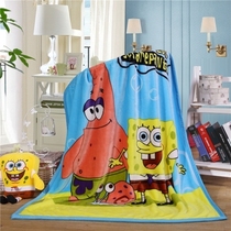 Spongebob childrens blanket cartoon kindergarten thickened single double layer pie big star blanket cover blanket 100cmx140cm