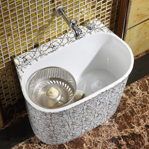 Mop pool retro dual-drive courtyard Nordic mop pool home balcony small floor-to-ceiling antique wash mop pool