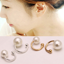 Japan and South Korea sweet temperament simple pearl earrings ear clip earrings ear buckle Korean jewelry small jewelry women