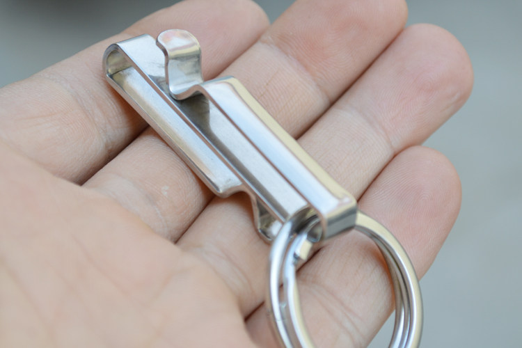 手工不锈钢钥匙扣男腰挂穿皮带无弹簧老式扣304钢环