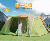 Outdoor double two bedrooms and a living room more than aluminum rod automatic anti-rain thick silver car beach camping tents