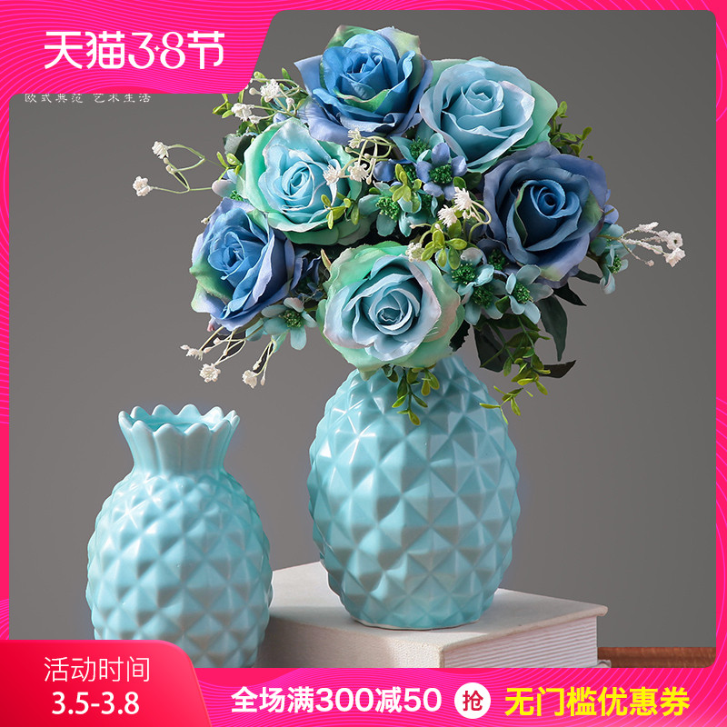 Small pure and fresh and ceramic vases, I and contracted artificial flowers, dried flowers, flower flower implement living room table home furnishing articles