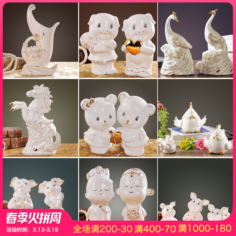 European ceramics handicraft wedding gift bear animal lovers furnishing articles individuality creative household decorates sitting room furnishing articles