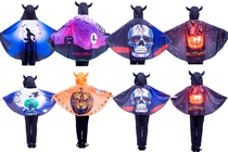 cosplay Halloween party buffalo horn digital print hopper PunBeatle parenting walking show Devil Witch Shawl