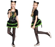 cos Halloween props masquerade party show animal catwalk clothes pretty little black cat costume