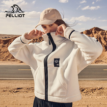 Burhi and outdoor catch suede woman 2021 new autumn and winter windproof and warm fashion upright collar grip velvet rocking grain suede jacket