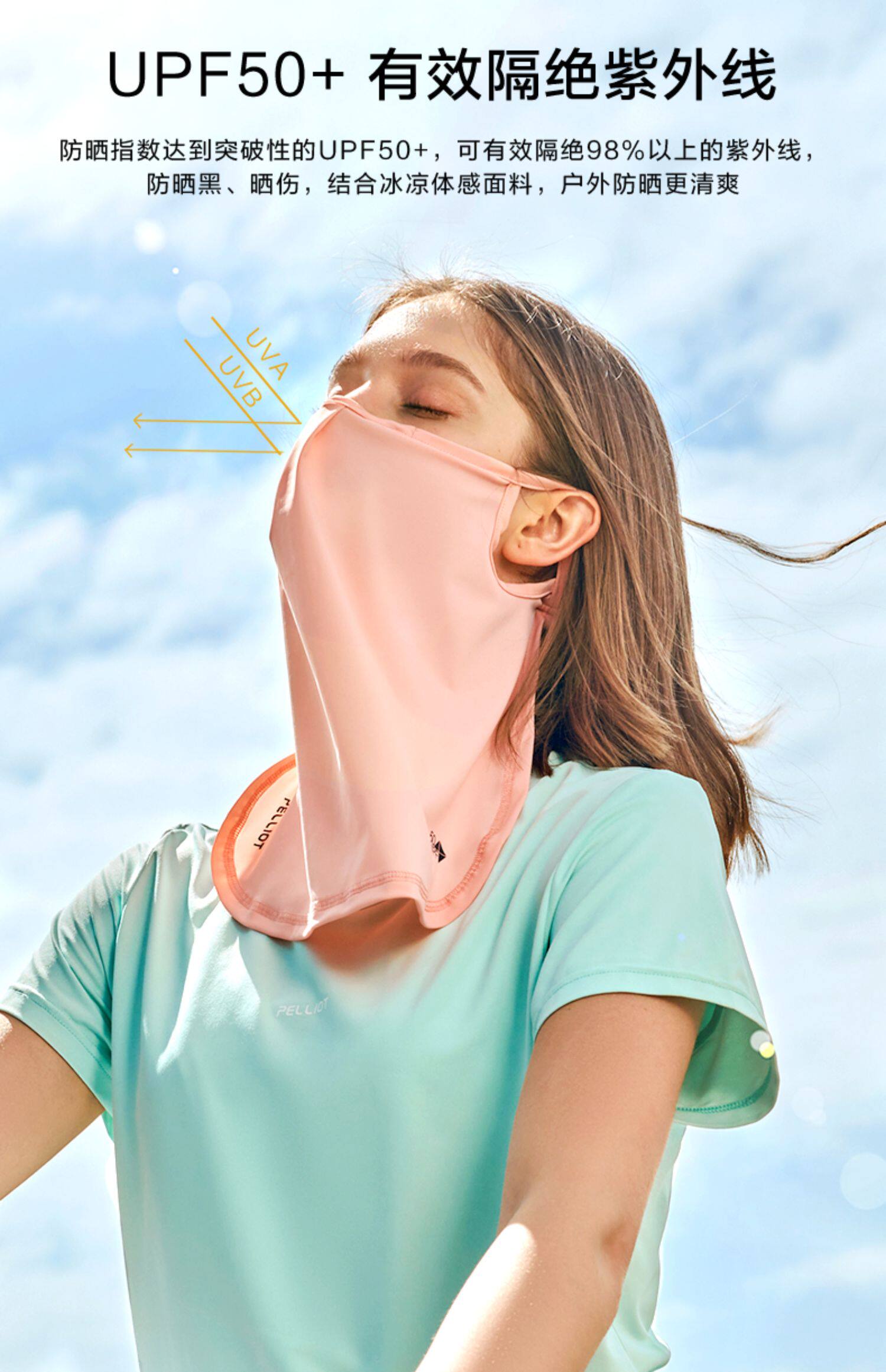 伯希和冰丝防晒护脸面罩防紫外线透气骑行超薄防尘口罩遮阳神器