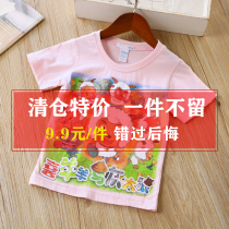 Girls summer cotton short sleeve T-shirt small children Foreign style T-shirt girl fashion shirt baby wild cartoon half sleeve