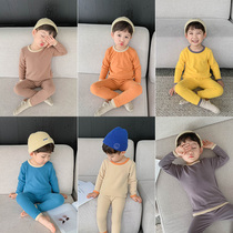 Boys autumn clothes and trousers set cotton baby cotton sweater childrens pajamas autumn winter clothing underwear warm home wear