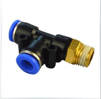 Pneumatic quick plug connector PD4-M5 T-type three-way side thread 6-01 PD8-02 PD10-03 12-04